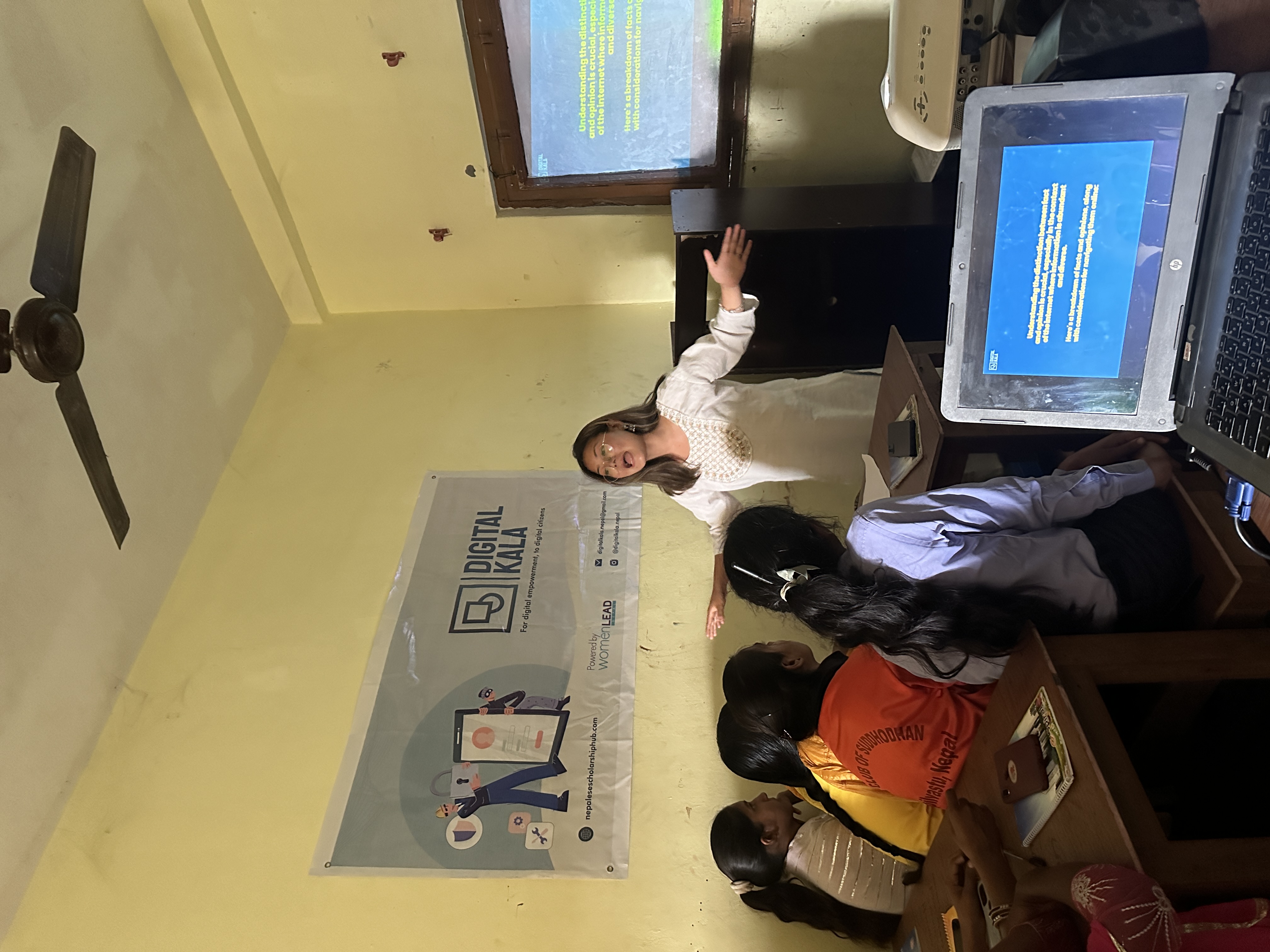 Dipa leading a session with students in Labani, Lumbini