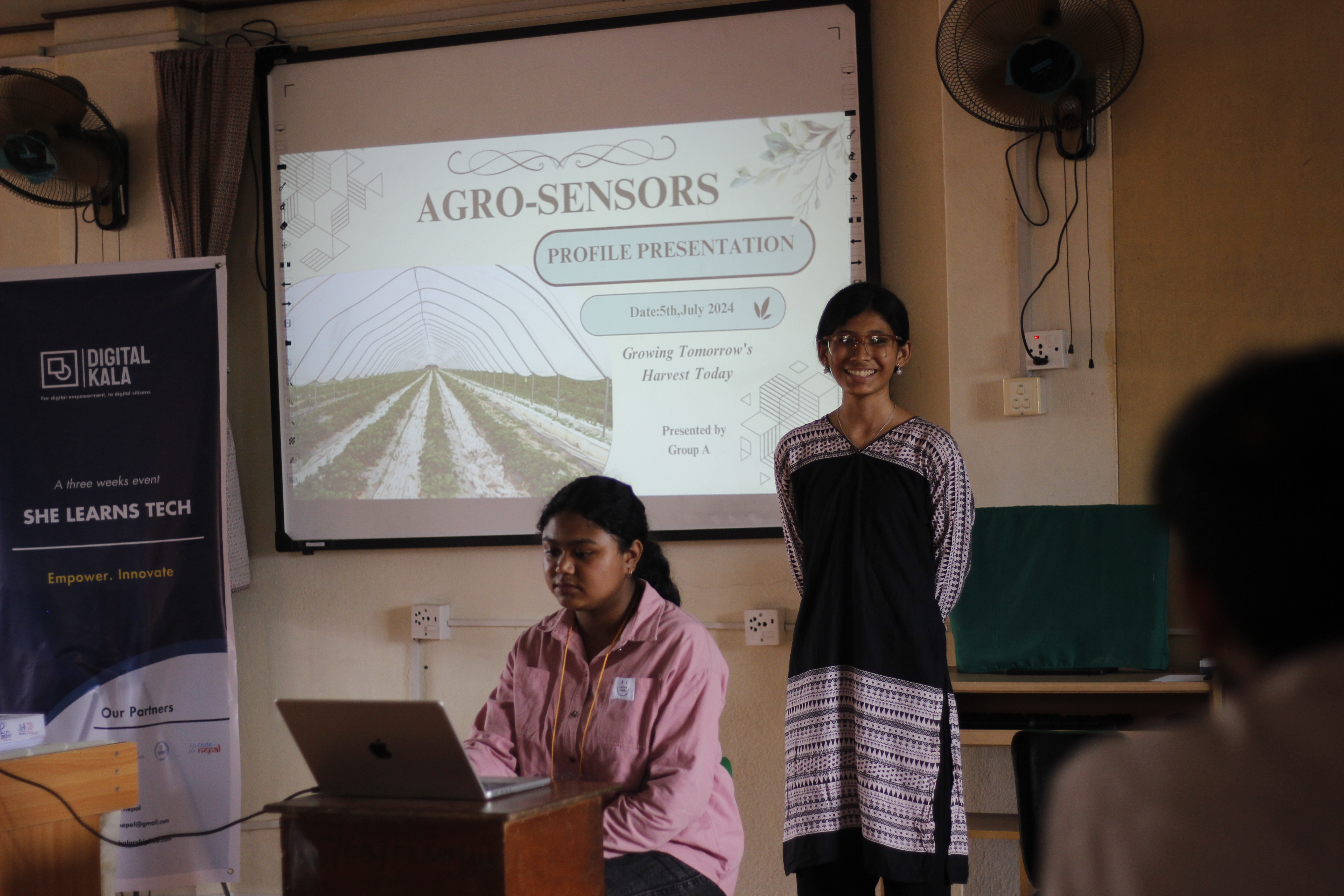 She Learns Tech cohort presenting at Mary Ward School